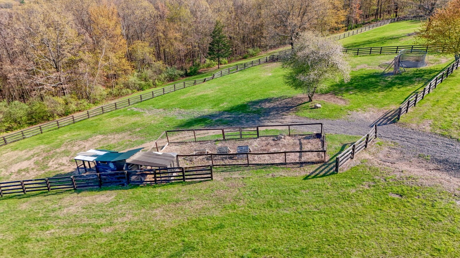 198 acres of rolling green fields and fenced pasture on the Noble Pine property